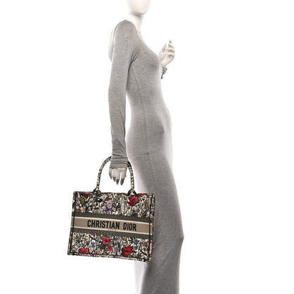 Christian Dior Canvas Embroidered Medium Mille Fleurs Book Tote Multicolor 2 of 11