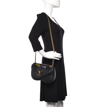 Louis Vuitton Calfskin New Wave Chain MM Black 3 of 11