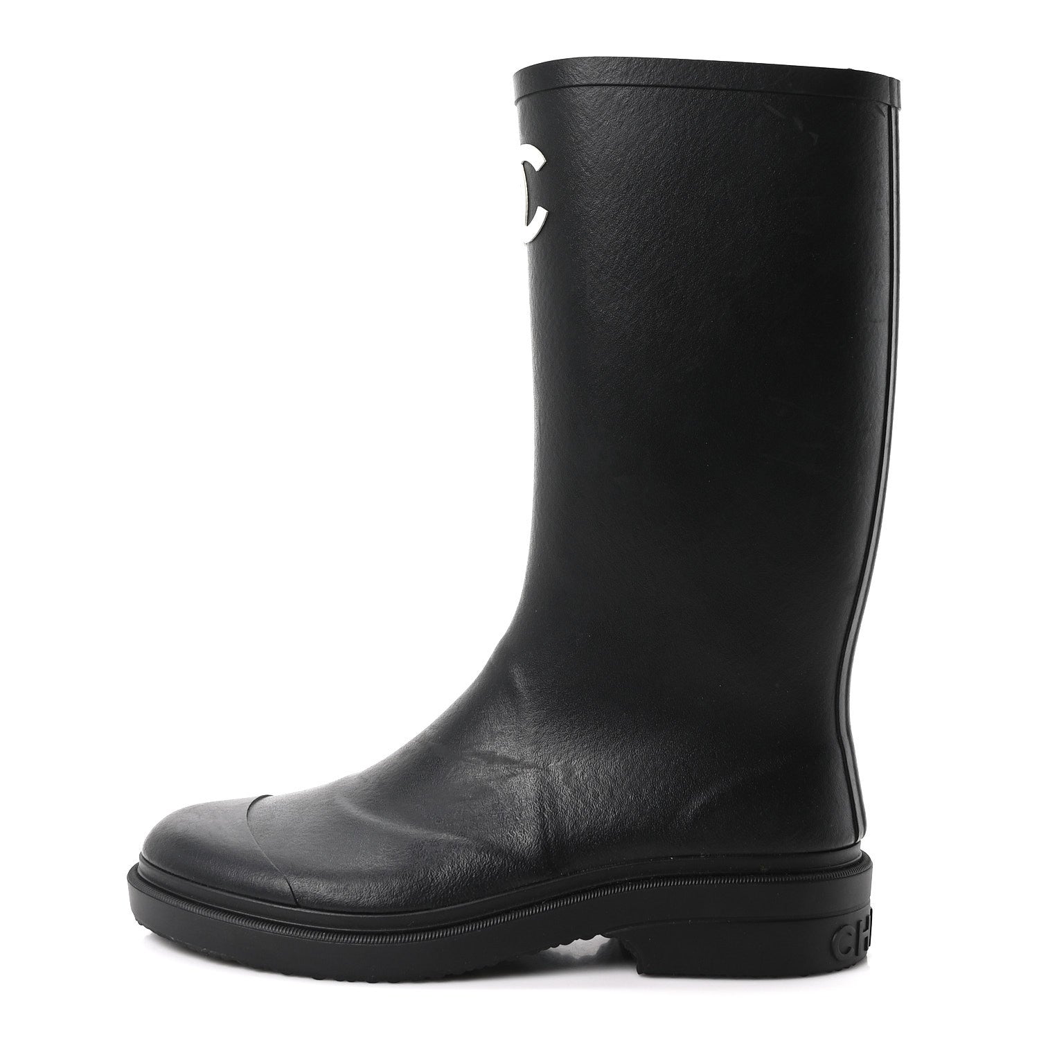 Chanel Caoutchouk CC High Boots 40 Black 1 of 10