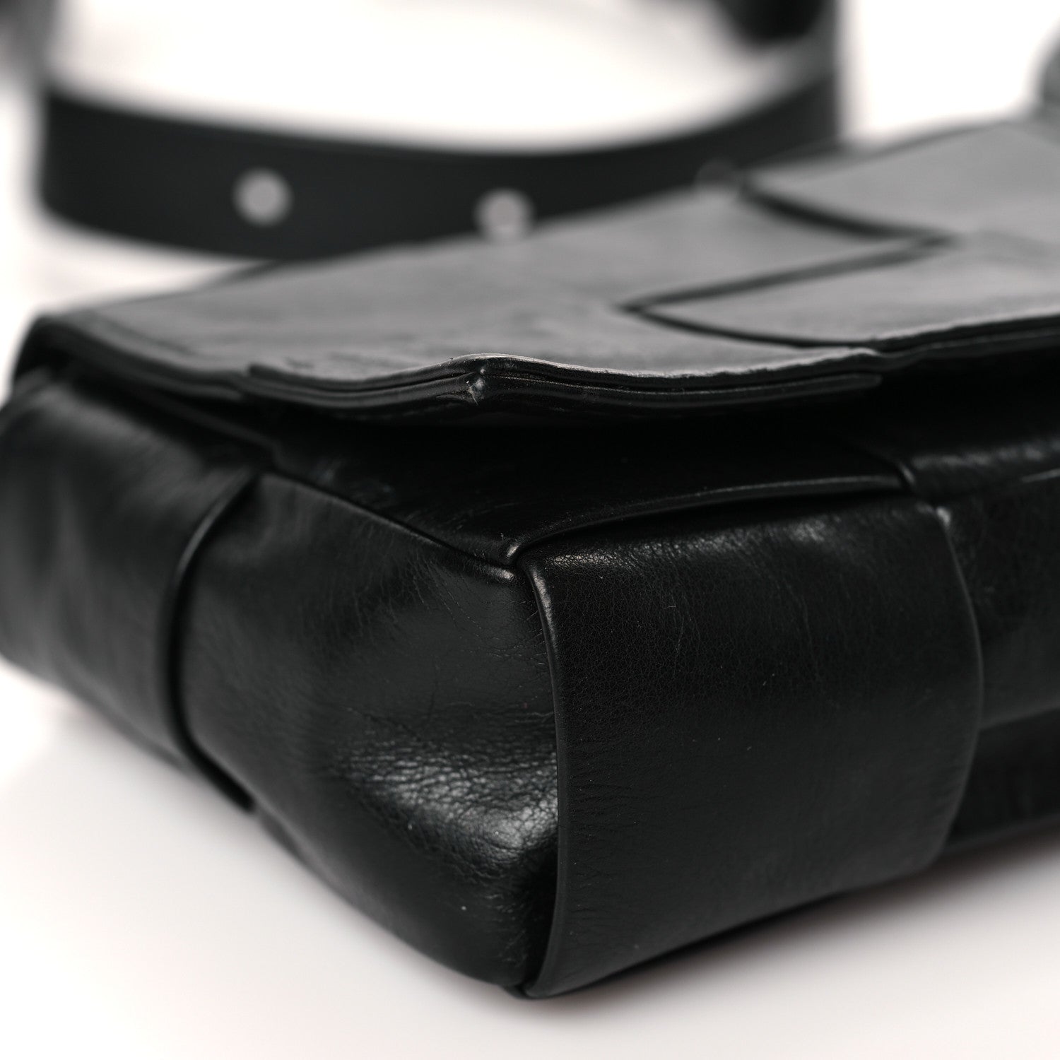 Bottega Veneta Paper Calfskin Maxi Intreccio Extra Mini Cassette Crossbody Bag Black 7 of 8