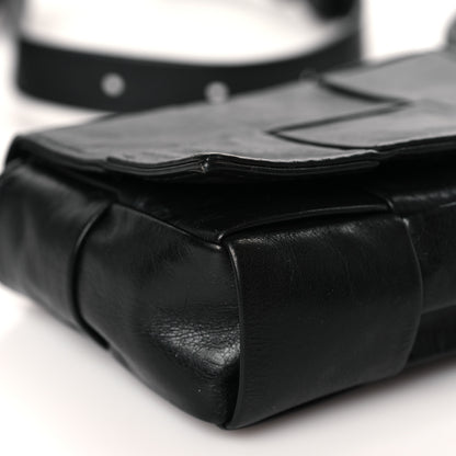 Bottega Veneta Paper Calfskin Maxi Intreccio Extra Mini Cassette Crossbody Bag Black 7 of 8