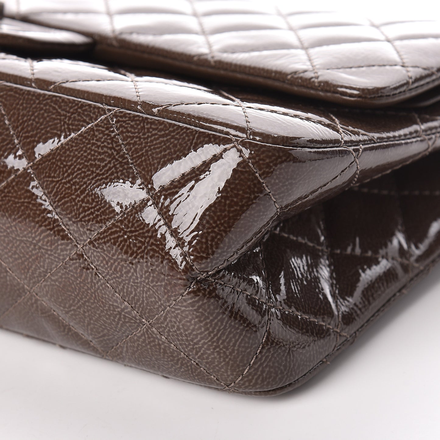 Crinkled Patent Quilted 2.55 Reissue 227 Flap Brown