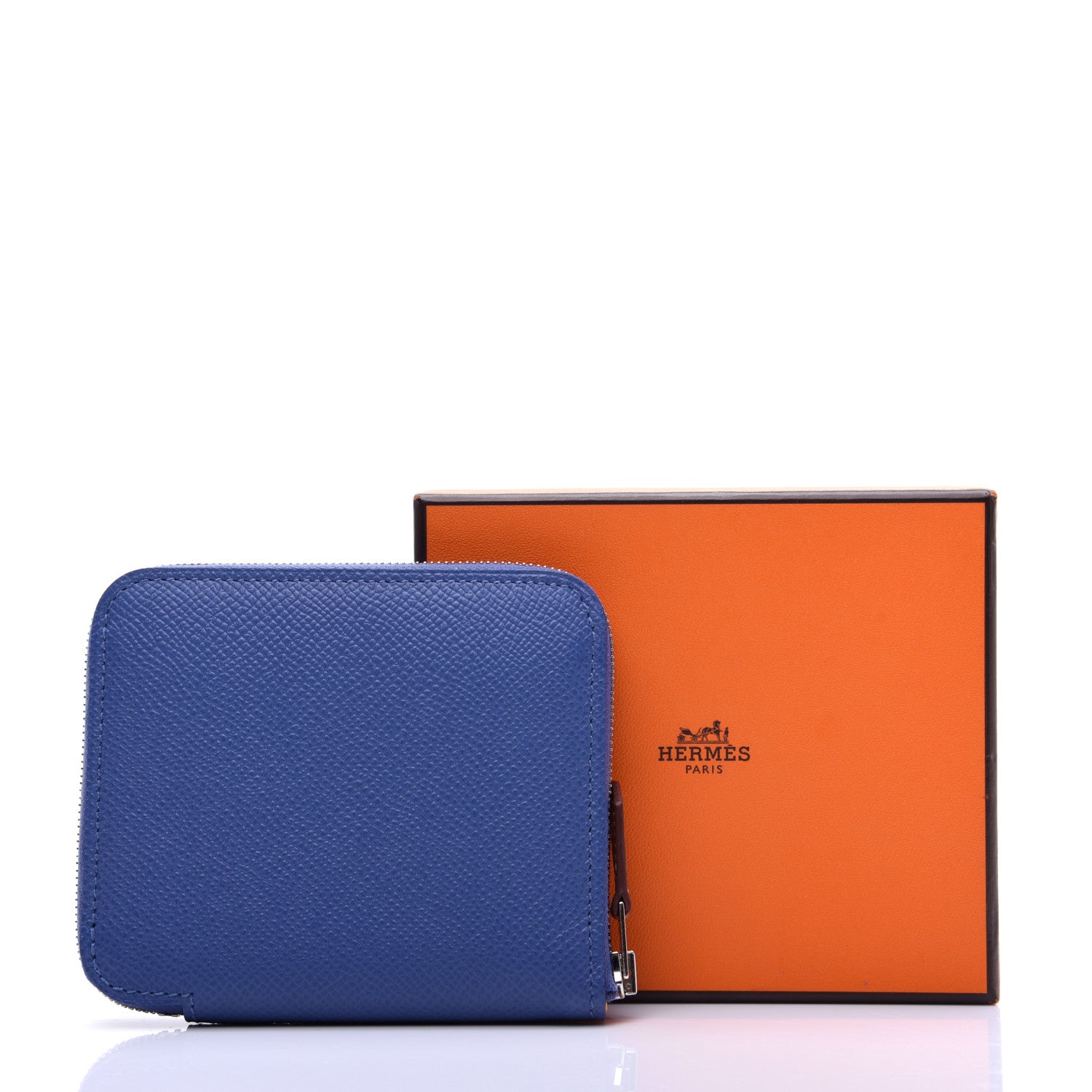 Hermes Epsom Silk'In Compact Wallet Bleu Brighton 12 of 12