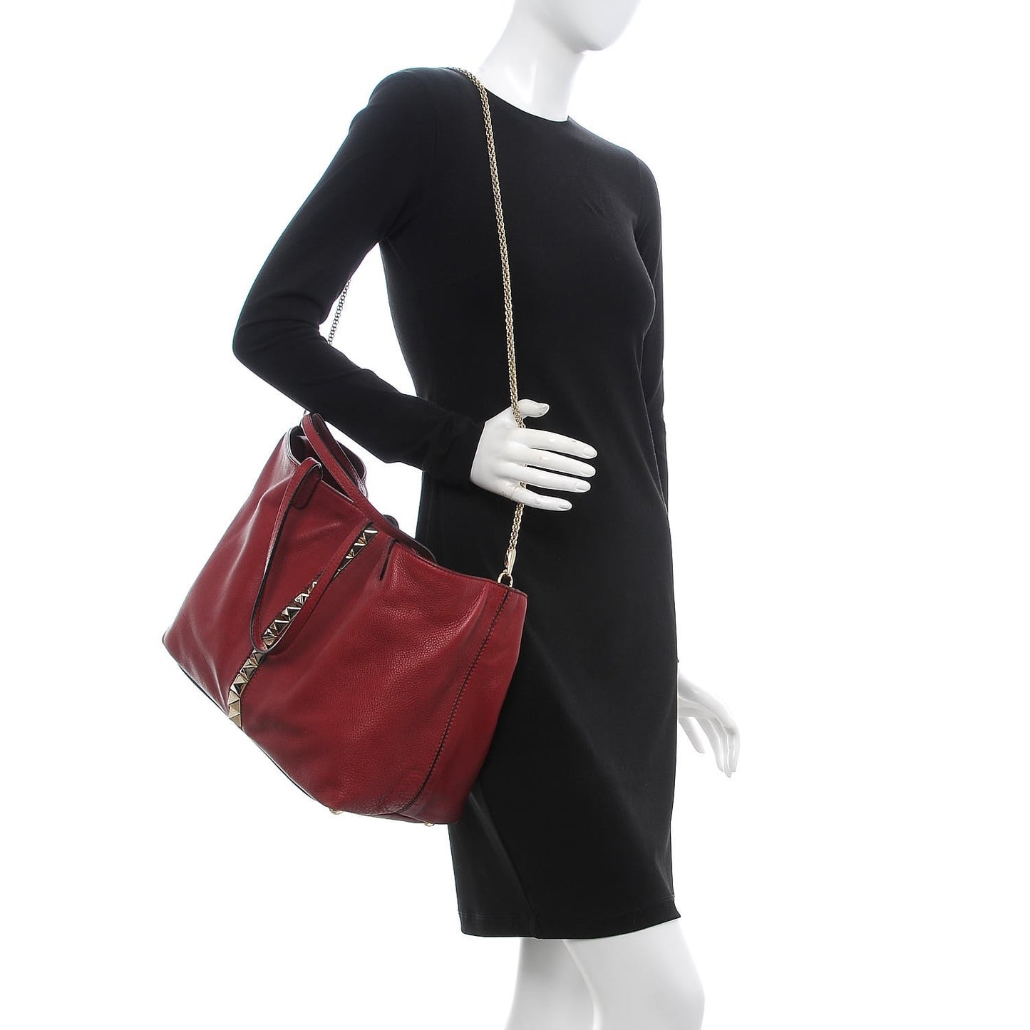 Grained Calfskin Va Va Voom Tote Dark Red