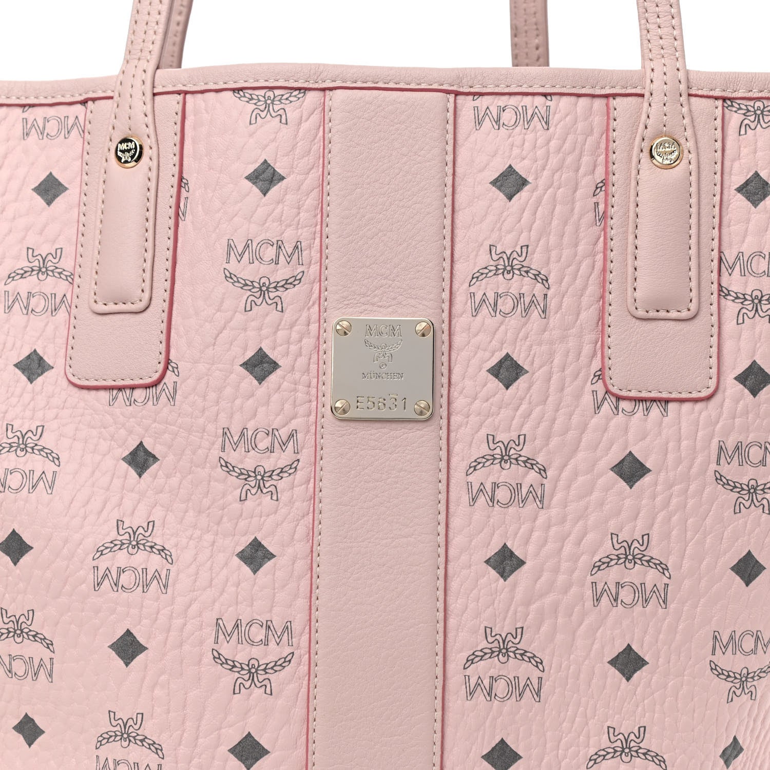 MCM Visetos Medium Liz Reversible Shopper Tote Soft Pink 8 of 13
