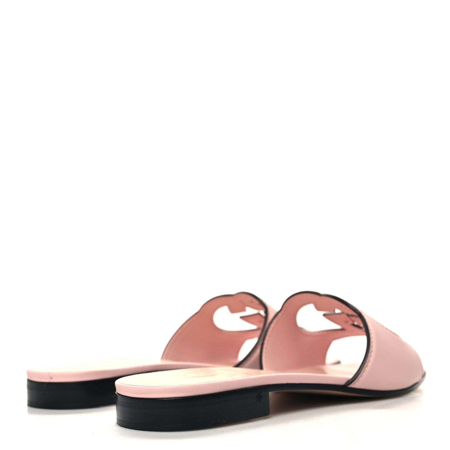 Cosmos Softy Calfskin Interlocking G Cut Out Slide Sandals 39 Pastel Pink