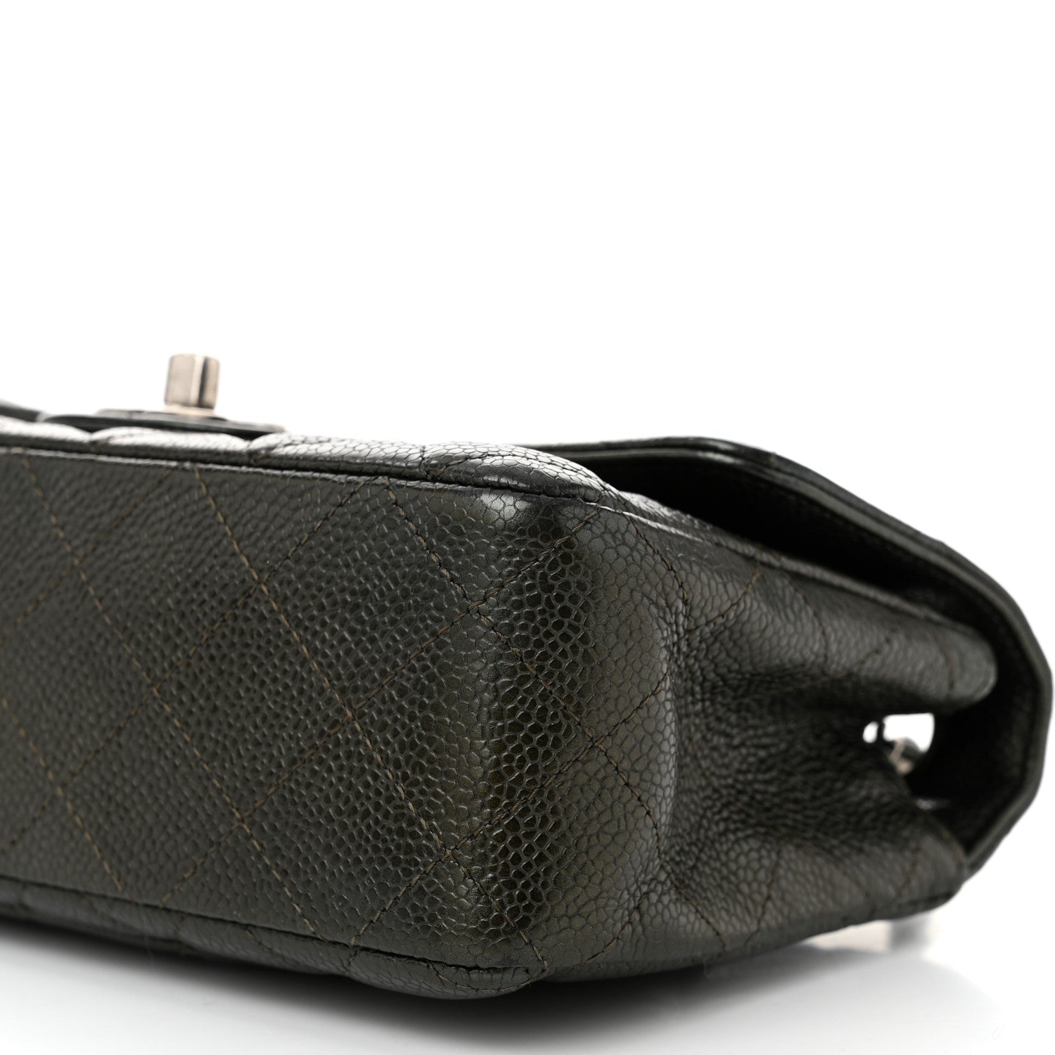 Chanel Metallic Caviar Quilted Mini Rectangular Flap Dark Grey 10 of 10