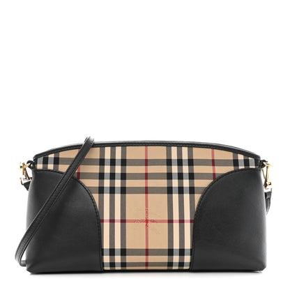 Burberry Horseferry Check Small Chichester Crossbody Clutch Bag Black 1 of 10