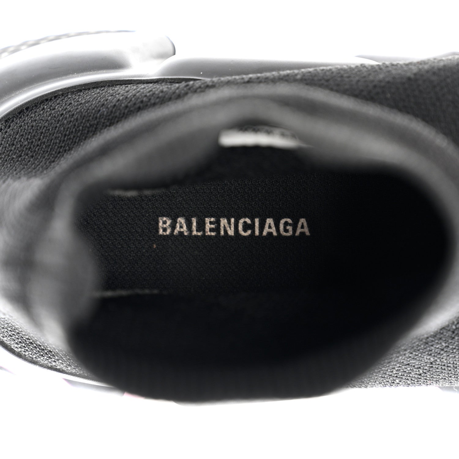 Balenciaga Recycled Knit Womens Speed Graffiti Sneakers 39 Black Pink 6 of 9