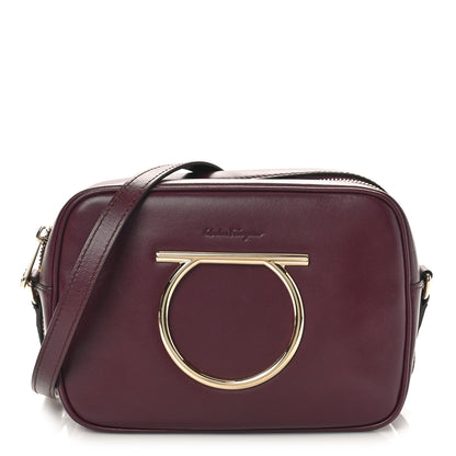 Salvatore Ferragamo Calfskin Vela Camera Crossbody Bag Burgundy 1 of 8
