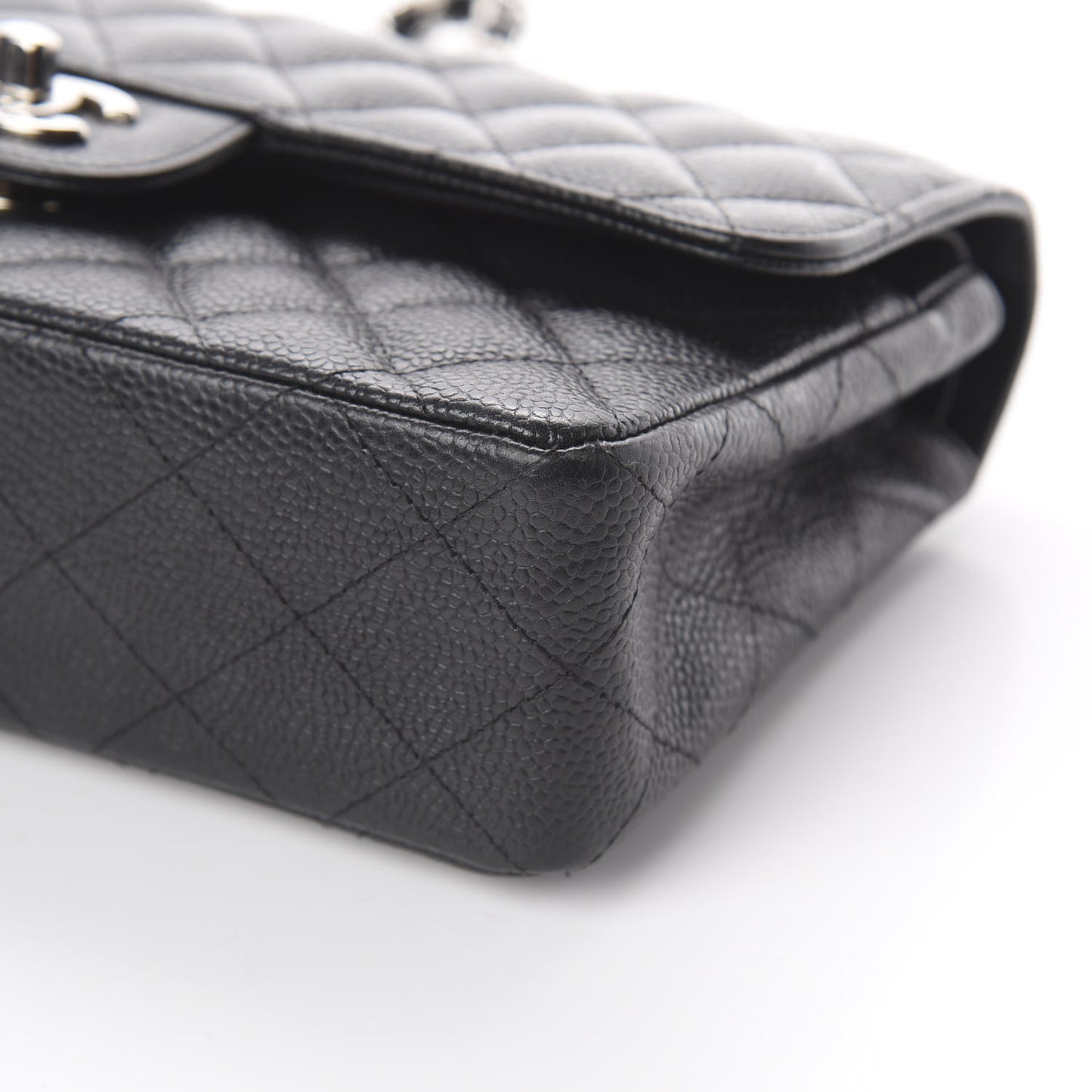 Caviar Quilted Small Double Flap Black