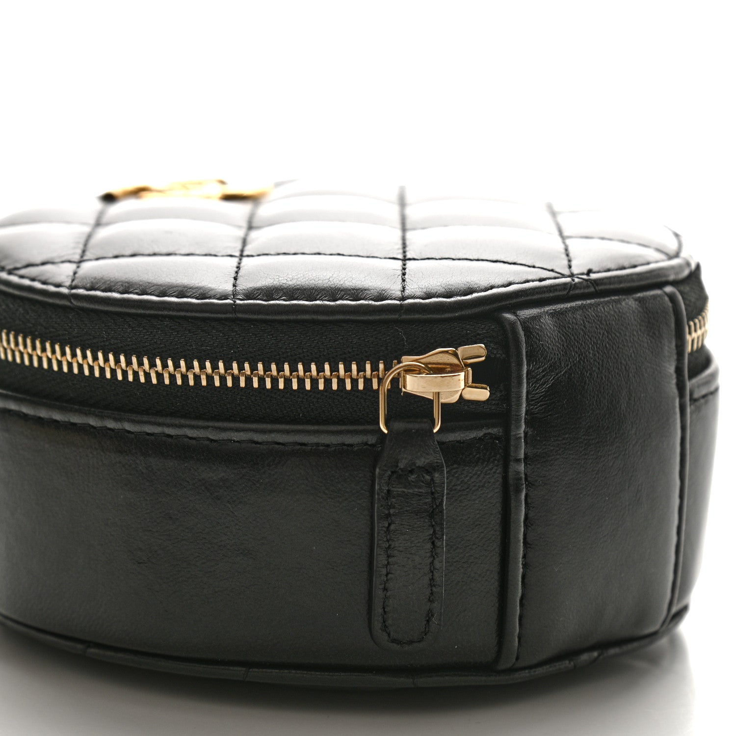 Chanel Lambskin Quilted Pillow Crush Round Clutch With Chain Black 9 of 11