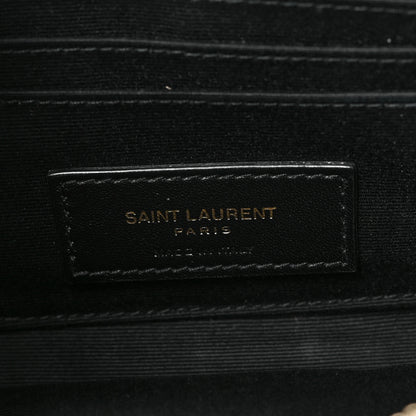 Saint Laurent Grained Lambskin Quilted Mini Becky Double Zip Bag Black 6 of 8