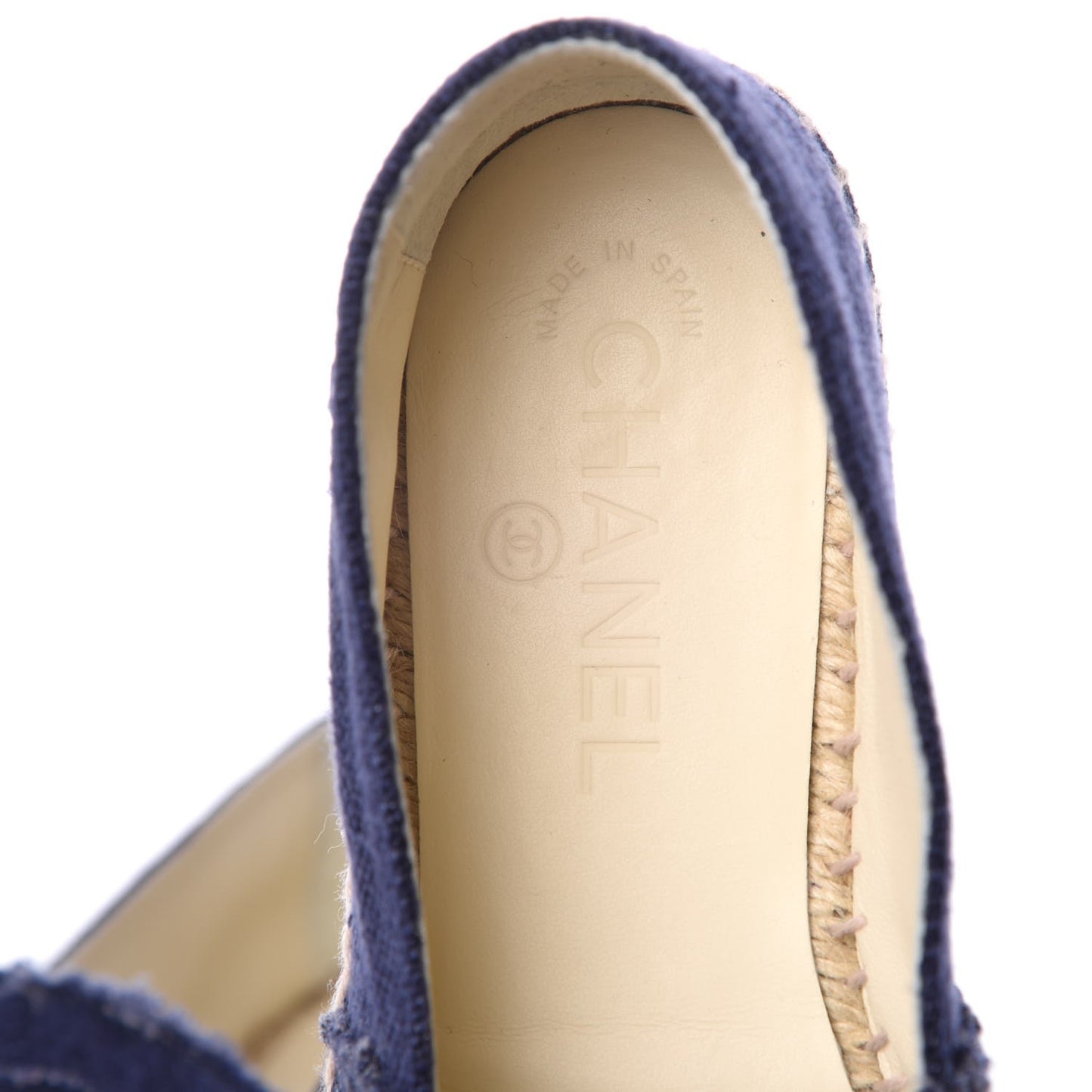 Linen CC Espadrilles 38 Blue Black