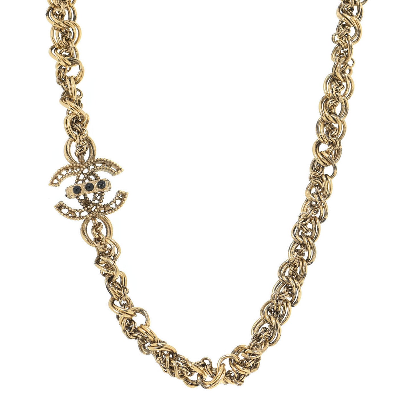 Chain CC Short Necklace Gold