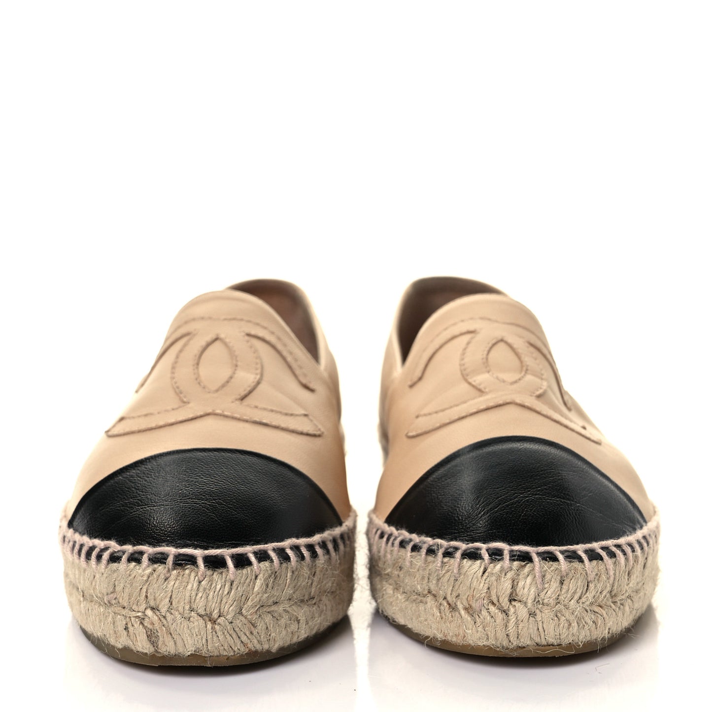 Lambskin CC Espadrilles 38 Beige Black