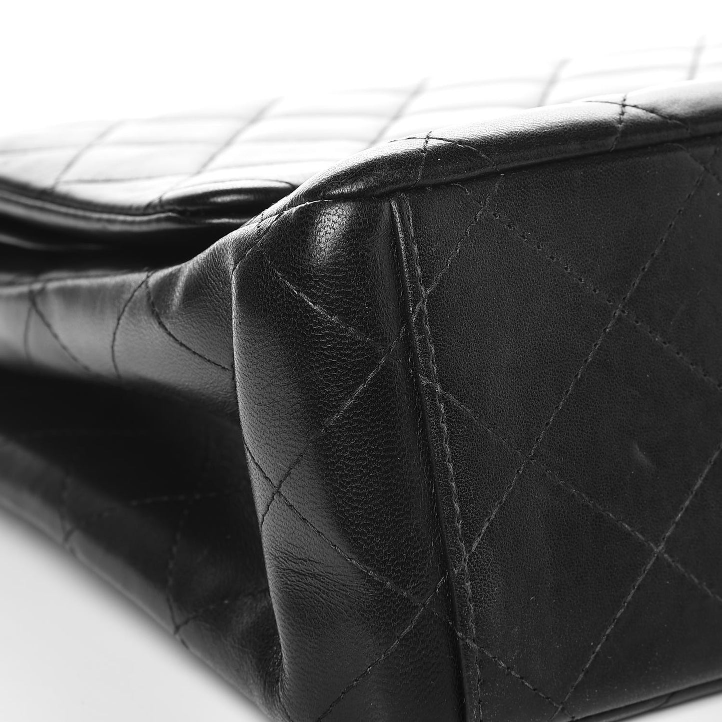 Lambskin Quilted Maxi Double Flap Black
