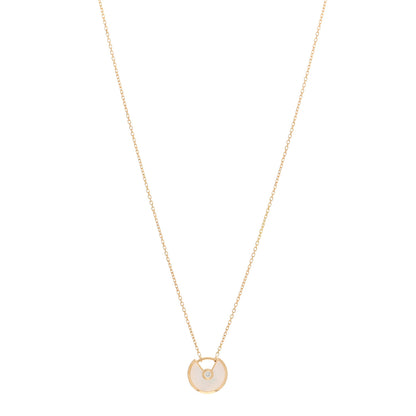 Cartier 18K Yellow Gold Diamond Mother of Pearl XS Amulette de Cartier Pendant Necklace 1 of 5
