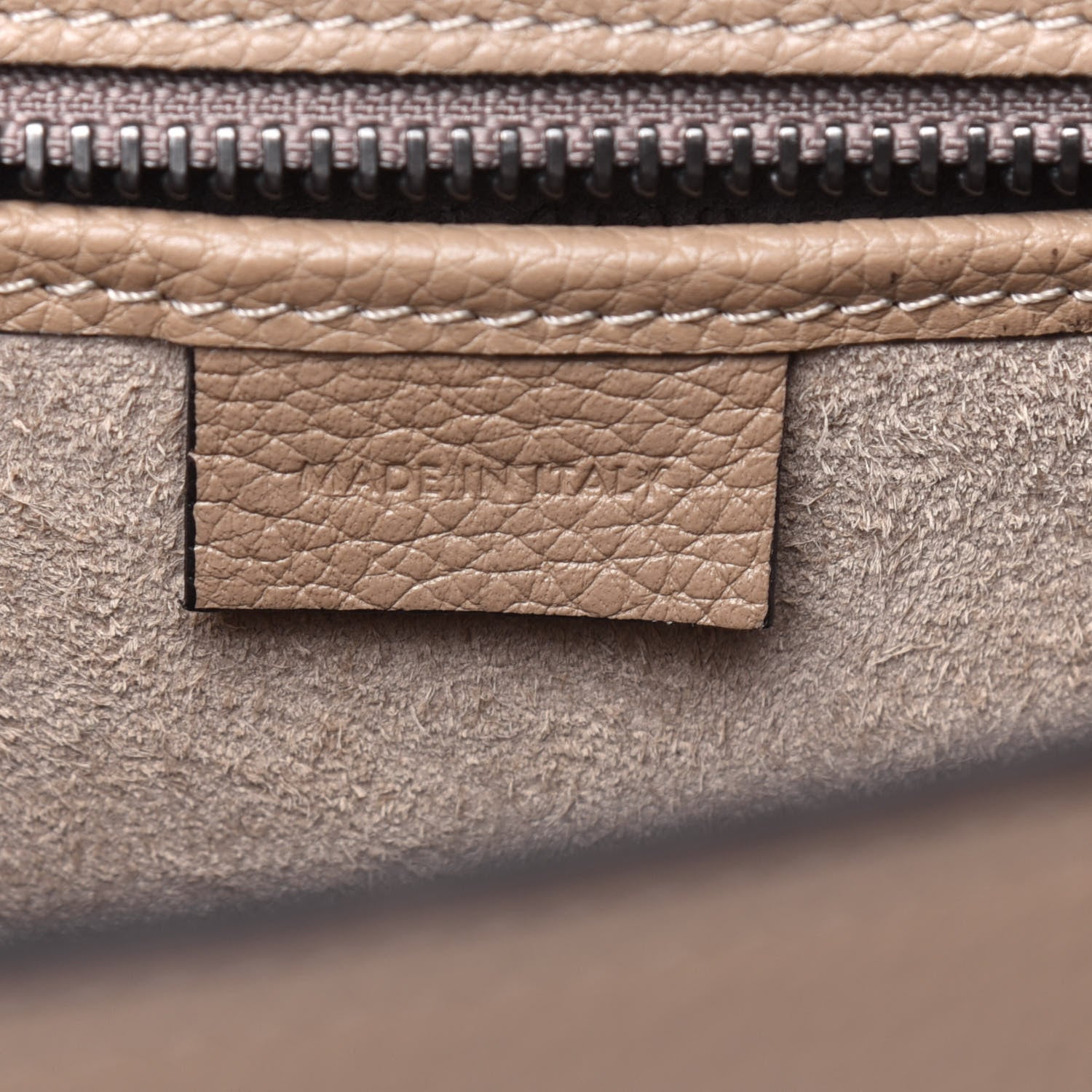 Celine Drummed Calfskin Nano Luggage Dune 7 of 15