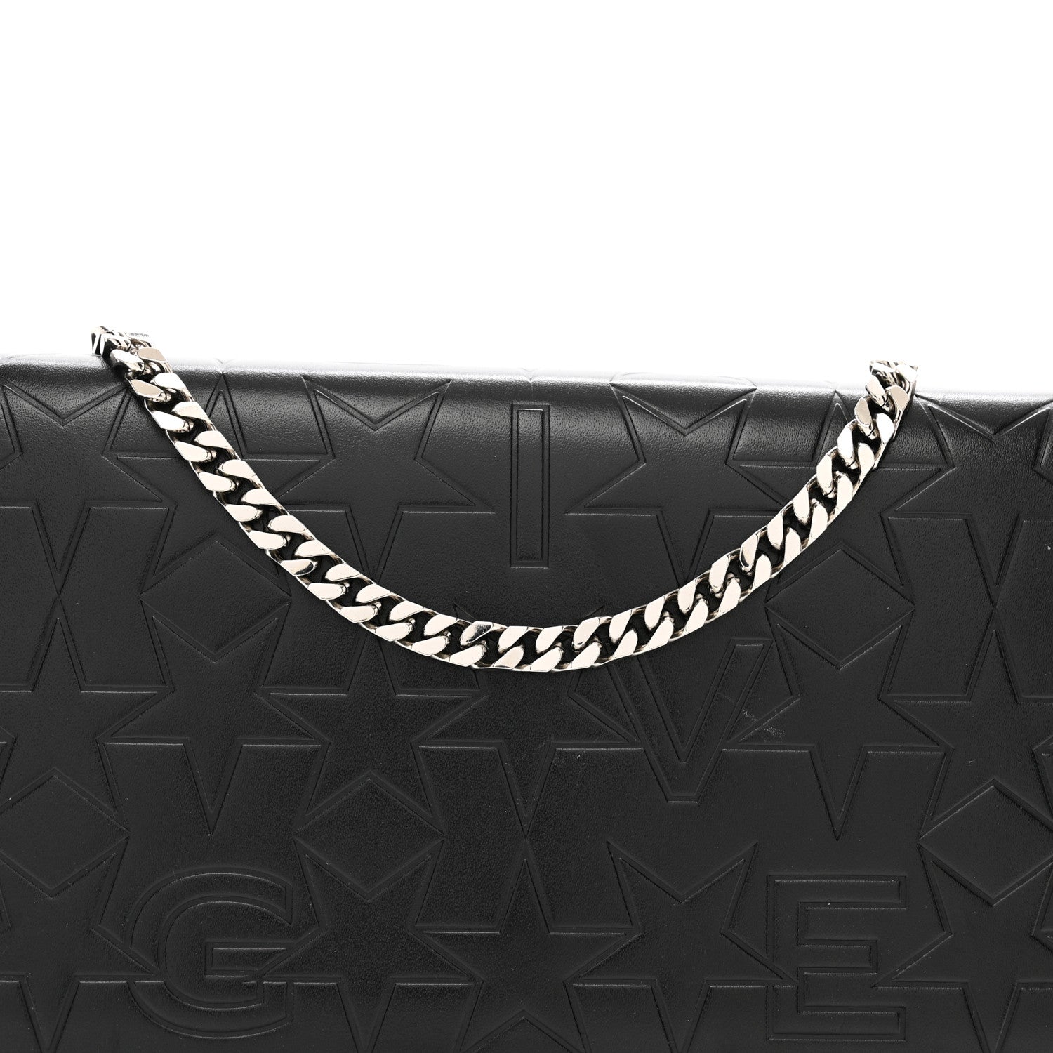 Givenchy Calfskin Star Embossed Chain Wallet Black 7 of 11