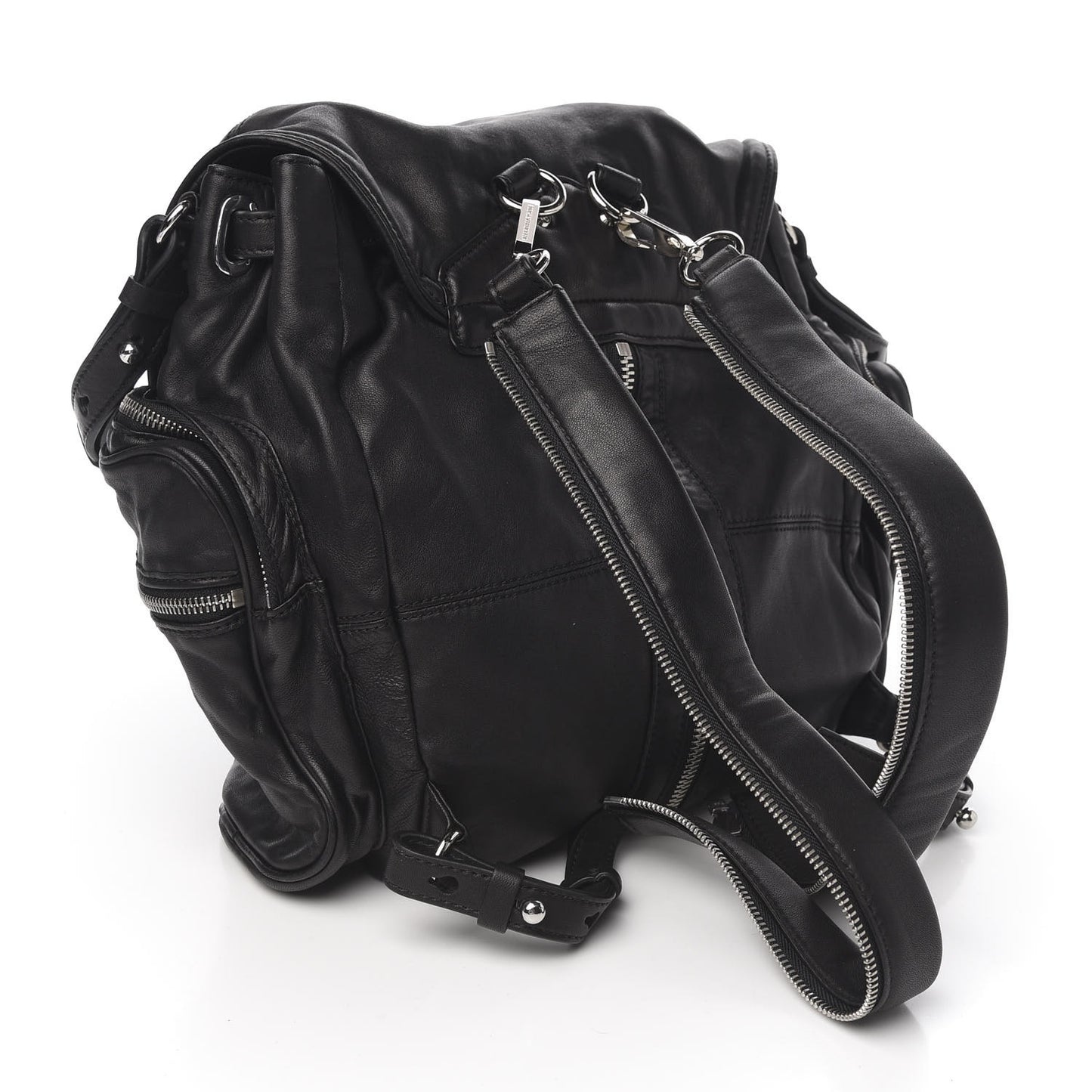 Lambskin Marti Backpack Bag Washed Black Rhodium Hardware