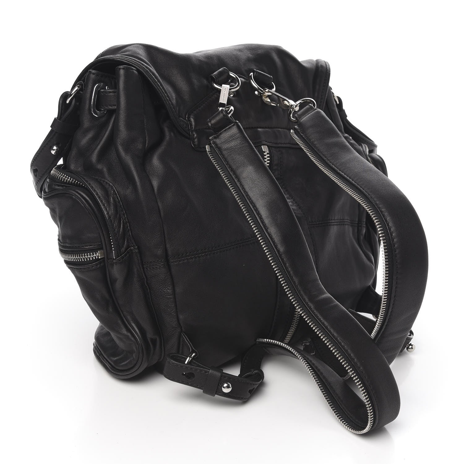 Alexander Wang Lambskin Marti Backpack Bag Washed Black Rhodium Hardware 2 of 7