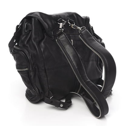Alexander Wang Lambskin Marti Backpack Bag Washed Black Rhodium Hardware 2 of 7