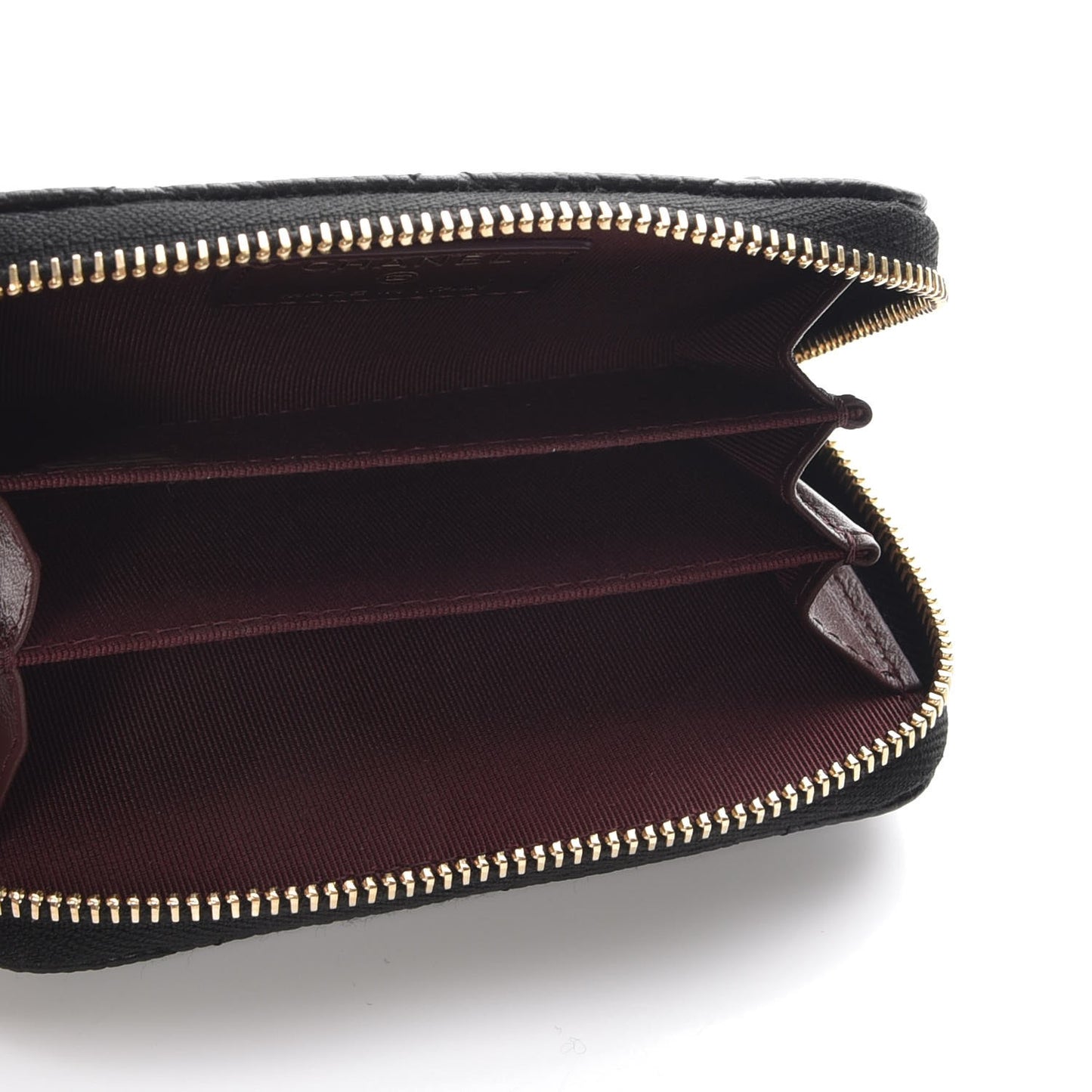 Caviar Quilted Zip Coin Purse Black