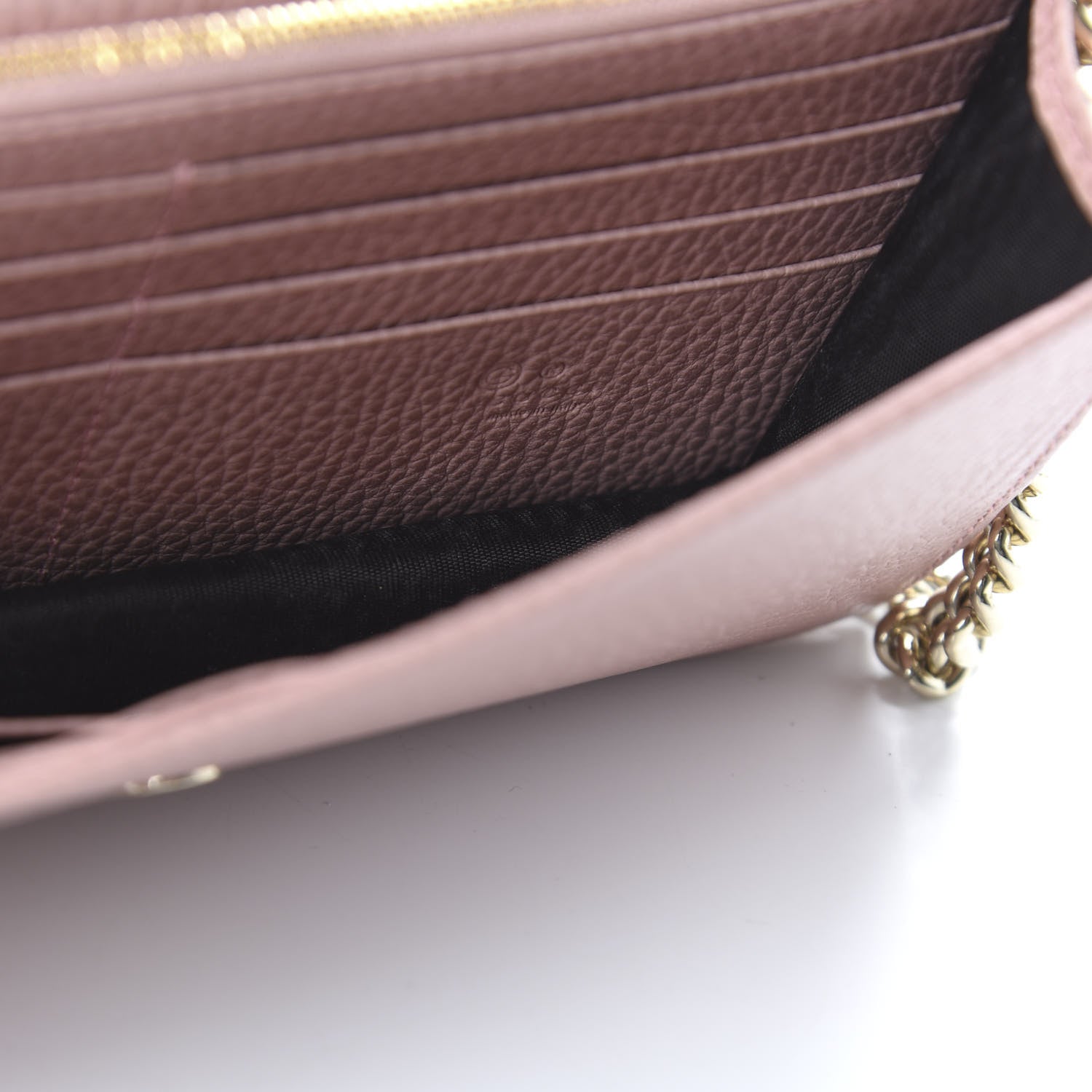 Gucci Dollar Calfskin Interlocking G Chain Wallet Soft Pink 9 of 10