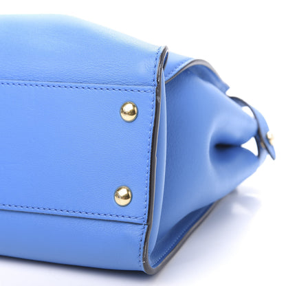 Fendi Vitello Seta Medium Peekaboo Iconic Satchel Blue Royal 10 of 12