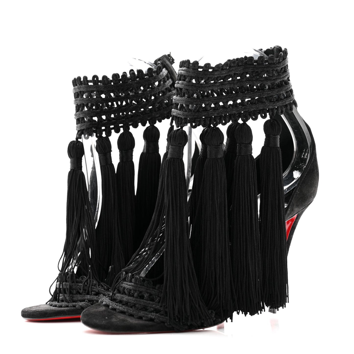 Suede Palma Macrame 100 Sandals 36 Black