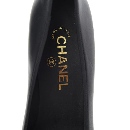 Chanel Lambskin Grosgain Cap Toe Pumps 39.5 Black 8 of 9