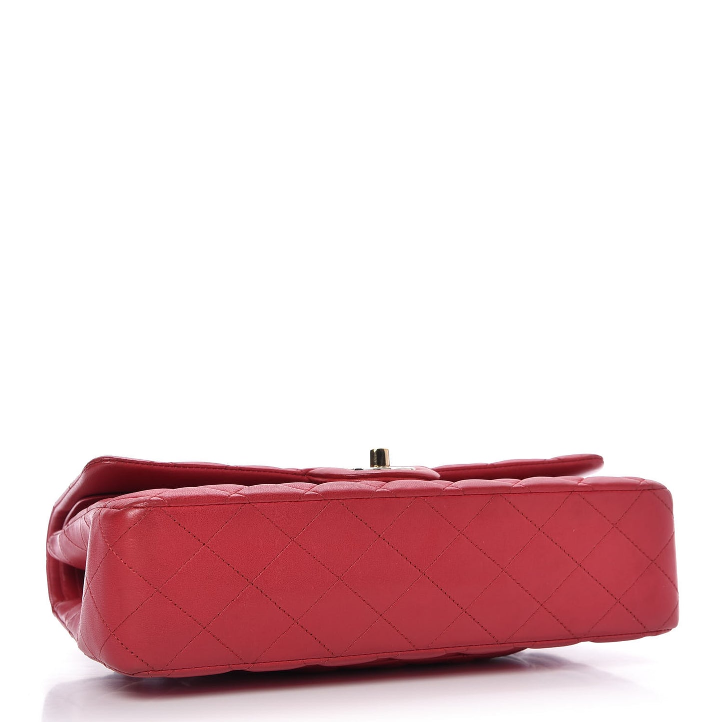 Lambskin Quilted Medium Double Flap Red