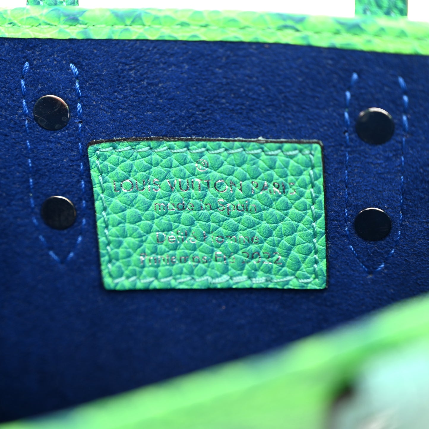 Taurillon Illusion Sac Plat XS Bleu Vert