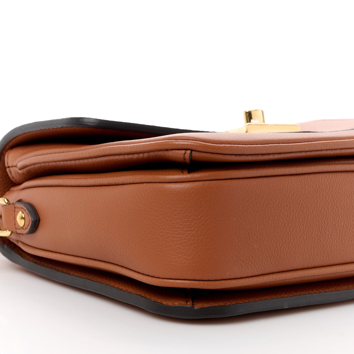 Grained Calfskin Lockme Oxford Cognac