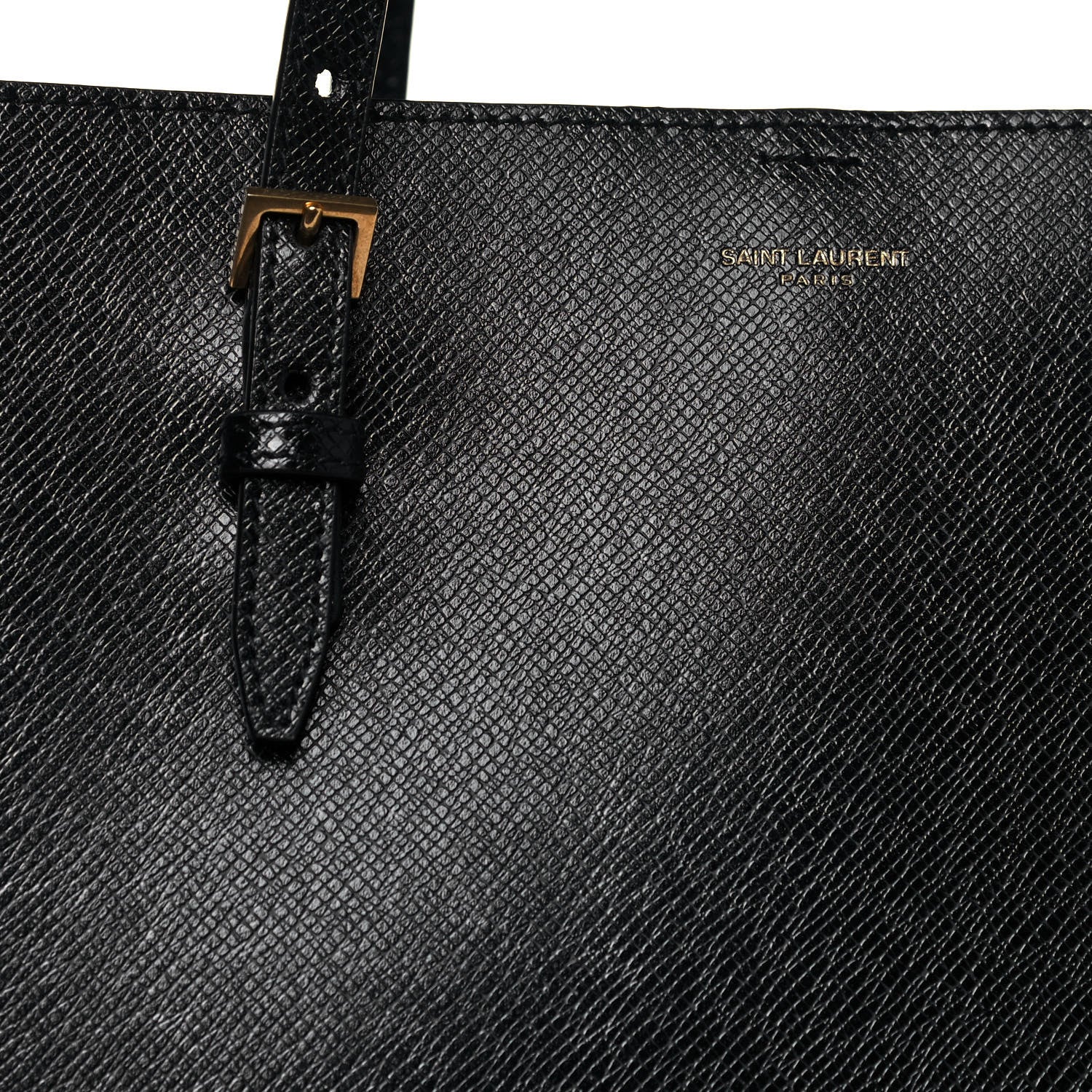 Saint Laurent Grained Calfskin E/W Large Shopping Tote Black 8 of 14