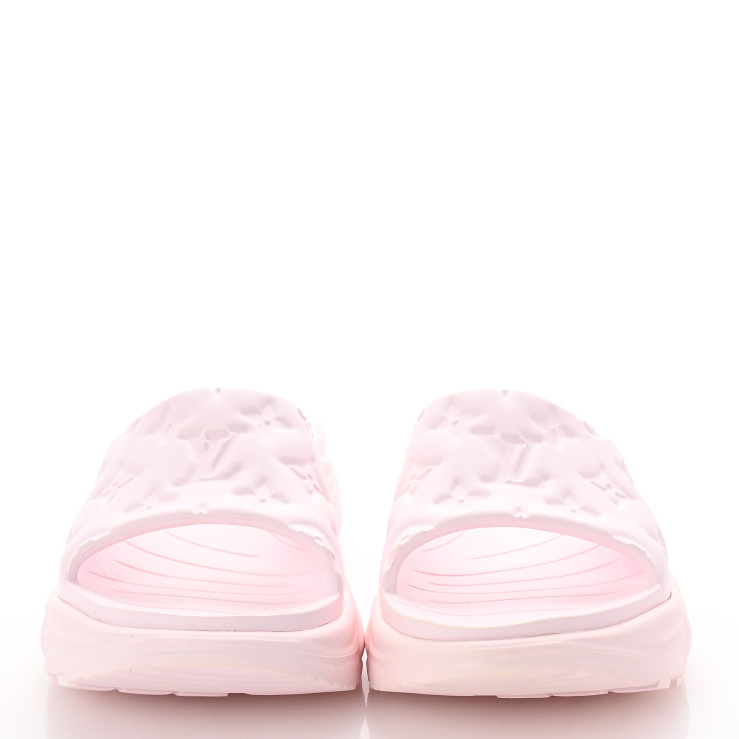 Rubber Monogram Embossed Pool 55 Flat Comfort Mule 39 Rose Clair