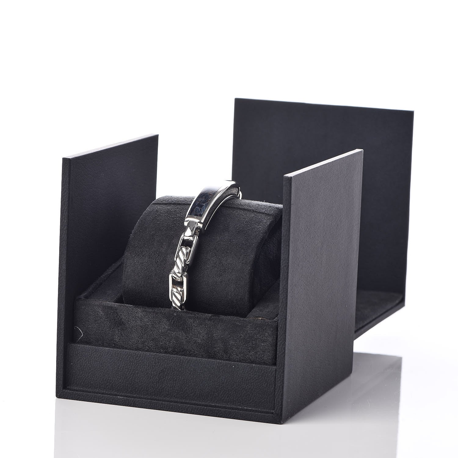 David Yurman Sterling Silver Pietersite Mens Modern Cable ID Bracelet 5 of 5