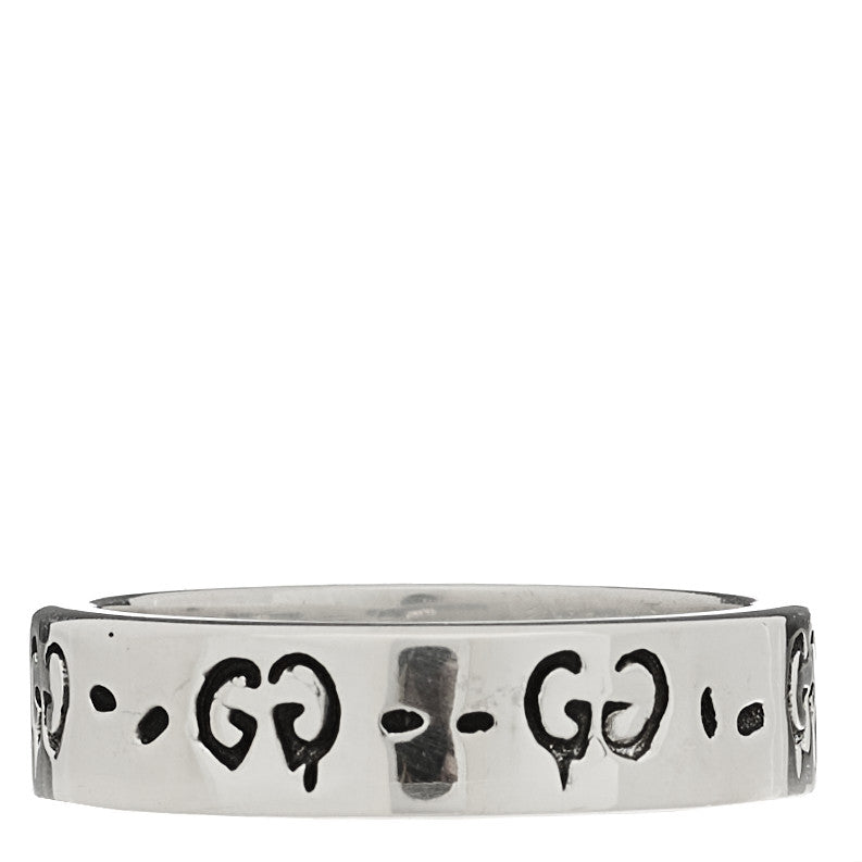 Gucci Sterling Silver Narrow GucciGhost Hamlet Skull Ring 63 10.25 3 of 6