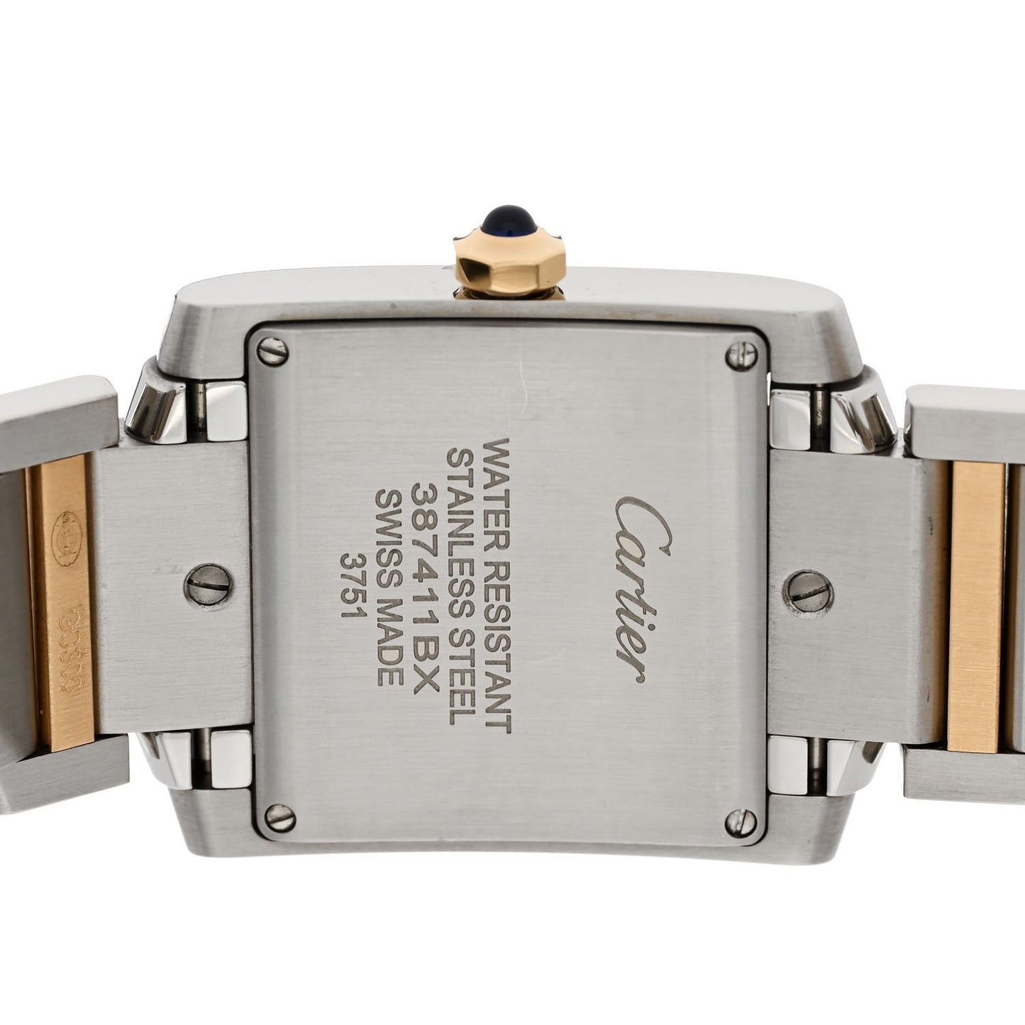 Stainless Steel 18K Yellow Gold 25mm Tank Francaise Quartz Watch