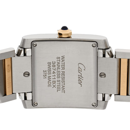 Cartier Stainless Steel 18K Yellow Gold 25mm Tank Francaise Quartz Watch 4 of 5