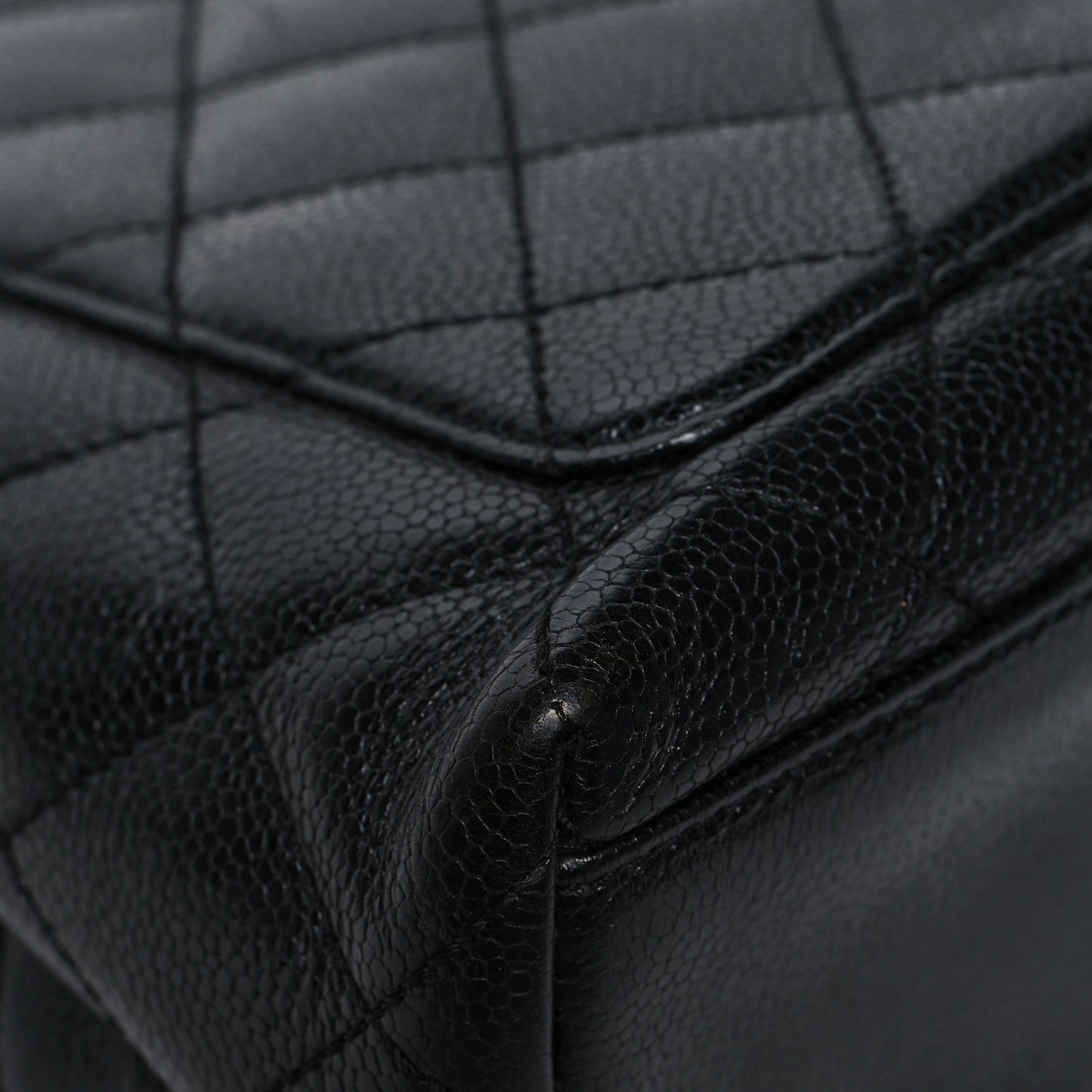 Caviar Quilted Jumbo Kelly Flap Black