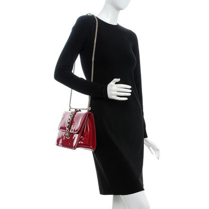 Valentino Garavani Patent Large Glam Lock Rockstud Flap Cyclamin 2 of 6
