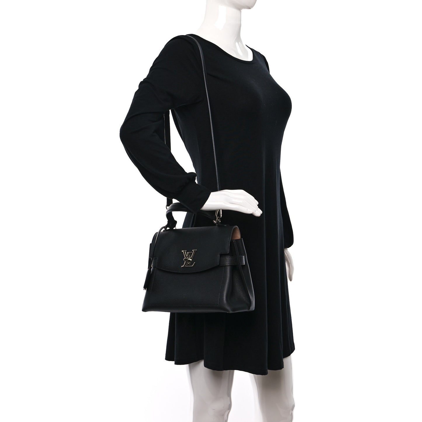 Soft Calfskin My Lockme Top Handle Black