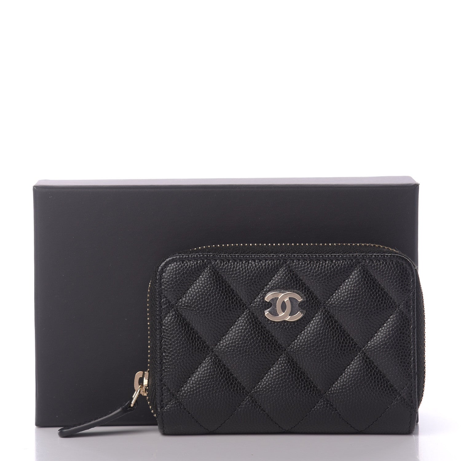 Chanel Caviar Quilted Zip Coin Purse Black 10 of 10