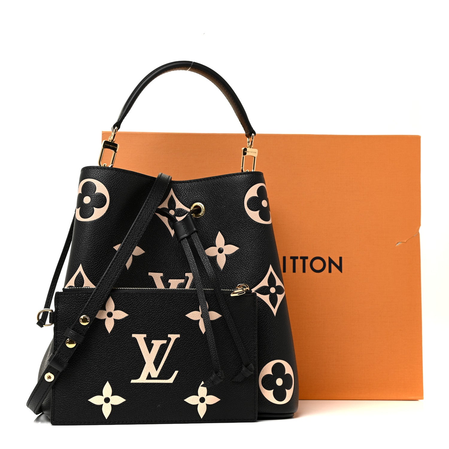 Louis Vuitton Empreinte Monogram Giant Neonoe MM Black Beige 11 of 11