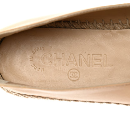 Chanel Lambskin CC Espadrilles 39 Beige Black 7 of 8