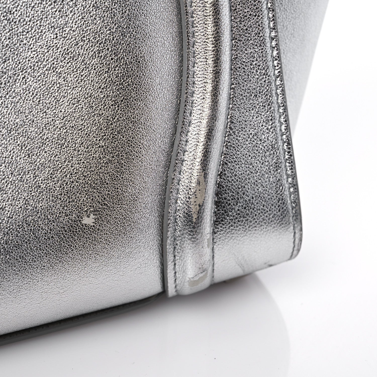 Celine Laminated Lambskin Micro Luggage Silver 17 of 18