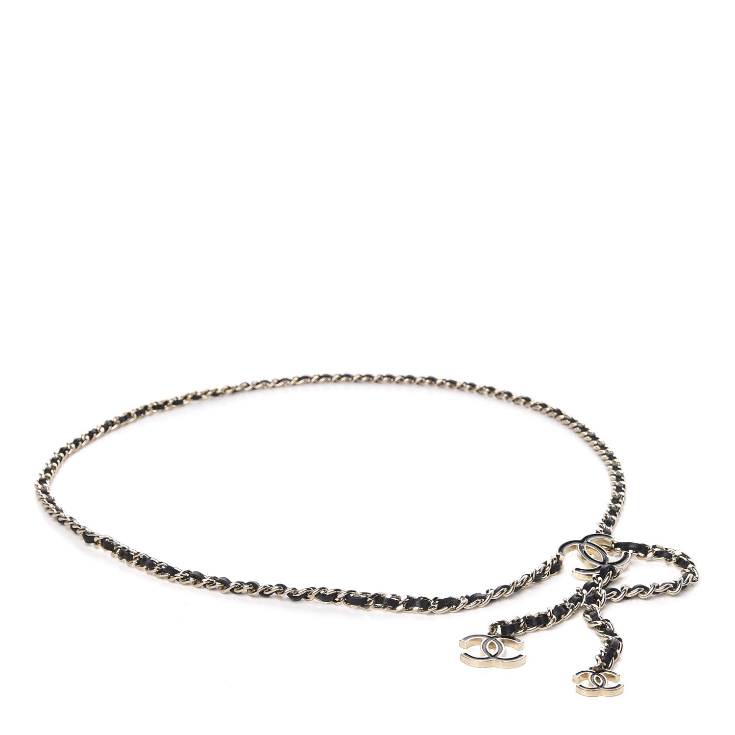 Chanel Lambskin Enamel CC Chain Belt Black Gold 1 of 4