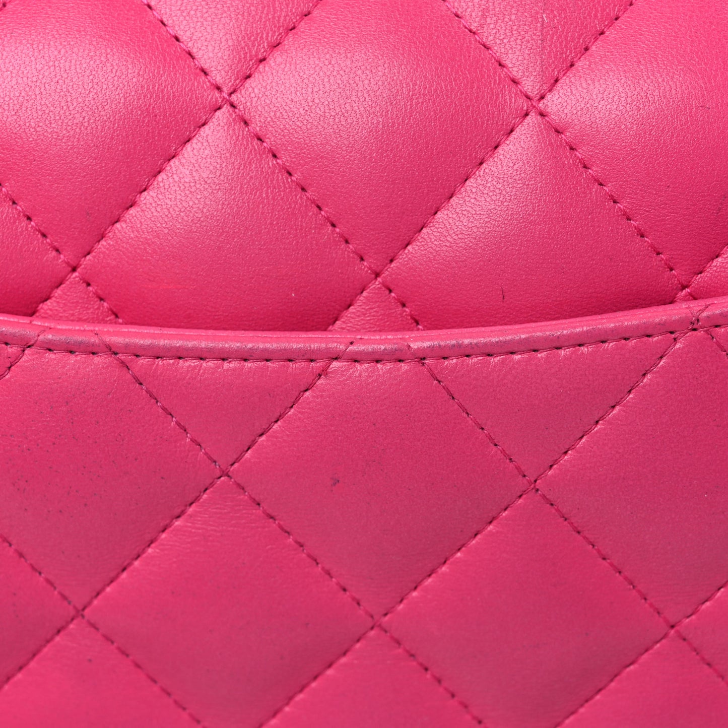 Lambskin Quilted Jumbo Double Flap Dark Pink